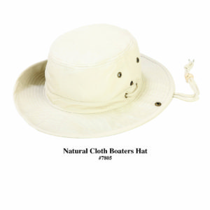 NATURAL CLOTH BOATERS HAT