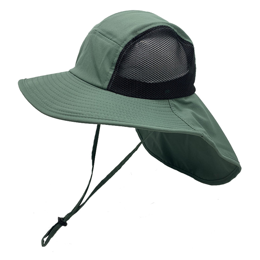 GREEN MESH FLAP CAP