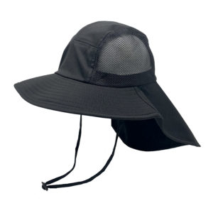 Black Flap Cap - Mesh
