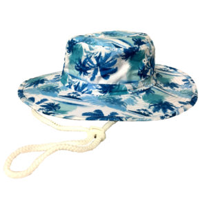 BLUE PALM BUCKET HAT